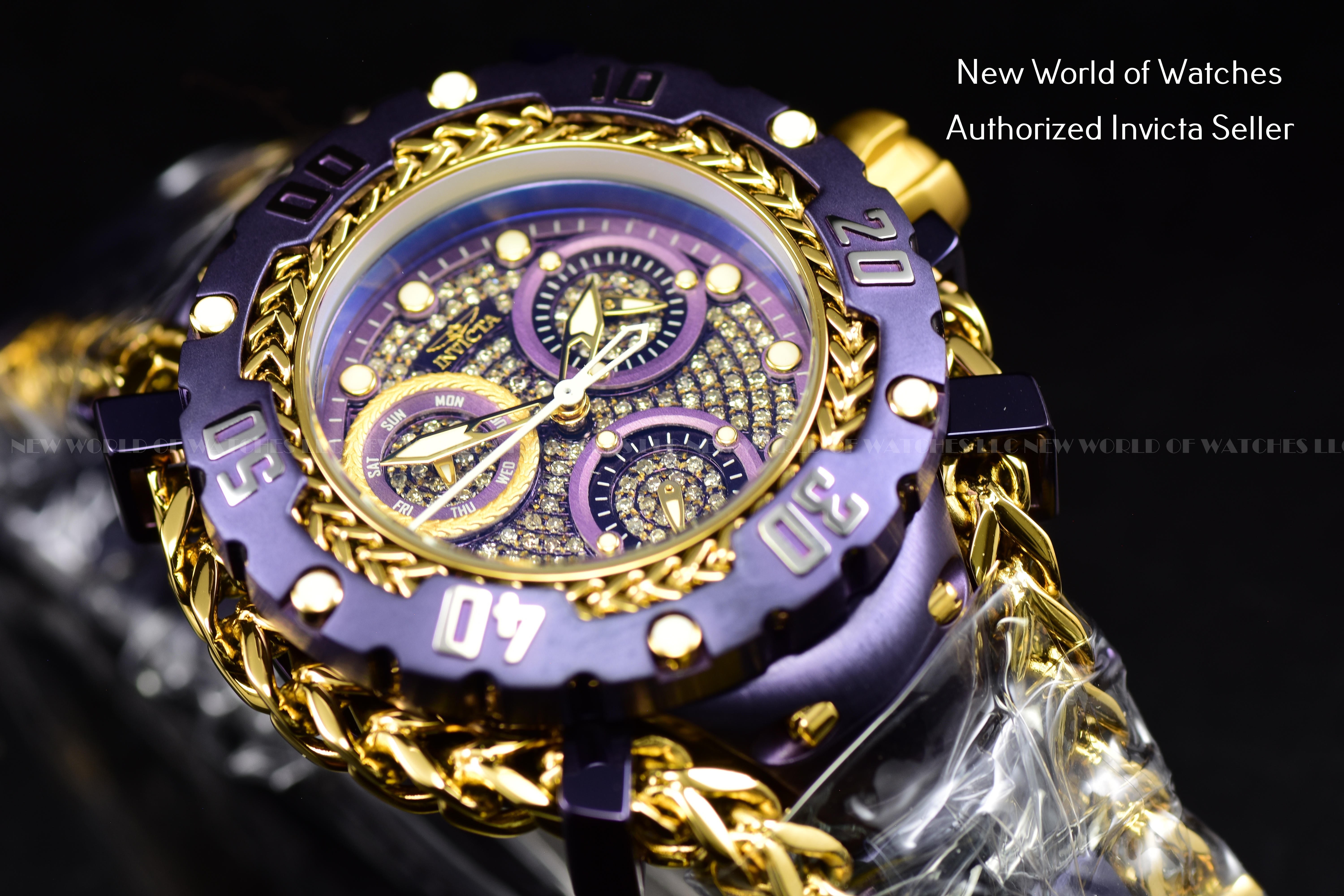 Invicta Women's 43mm Gladiator Diamond Encrusted Dial All Purple Bracelet Watch