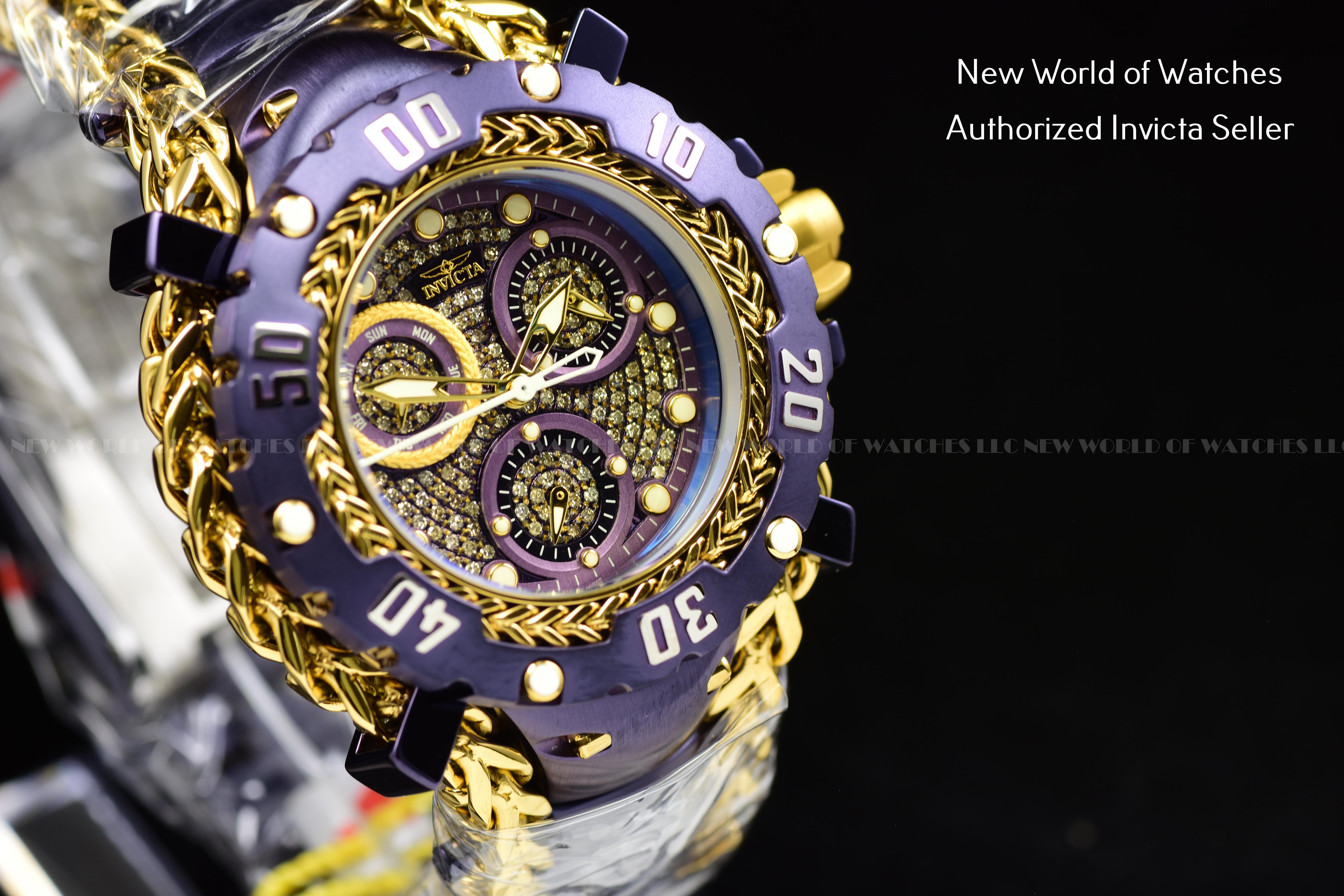 Invicta Women's 43mm Gladiator Diamond Encrusted Dial All Purple Bracelet Watch