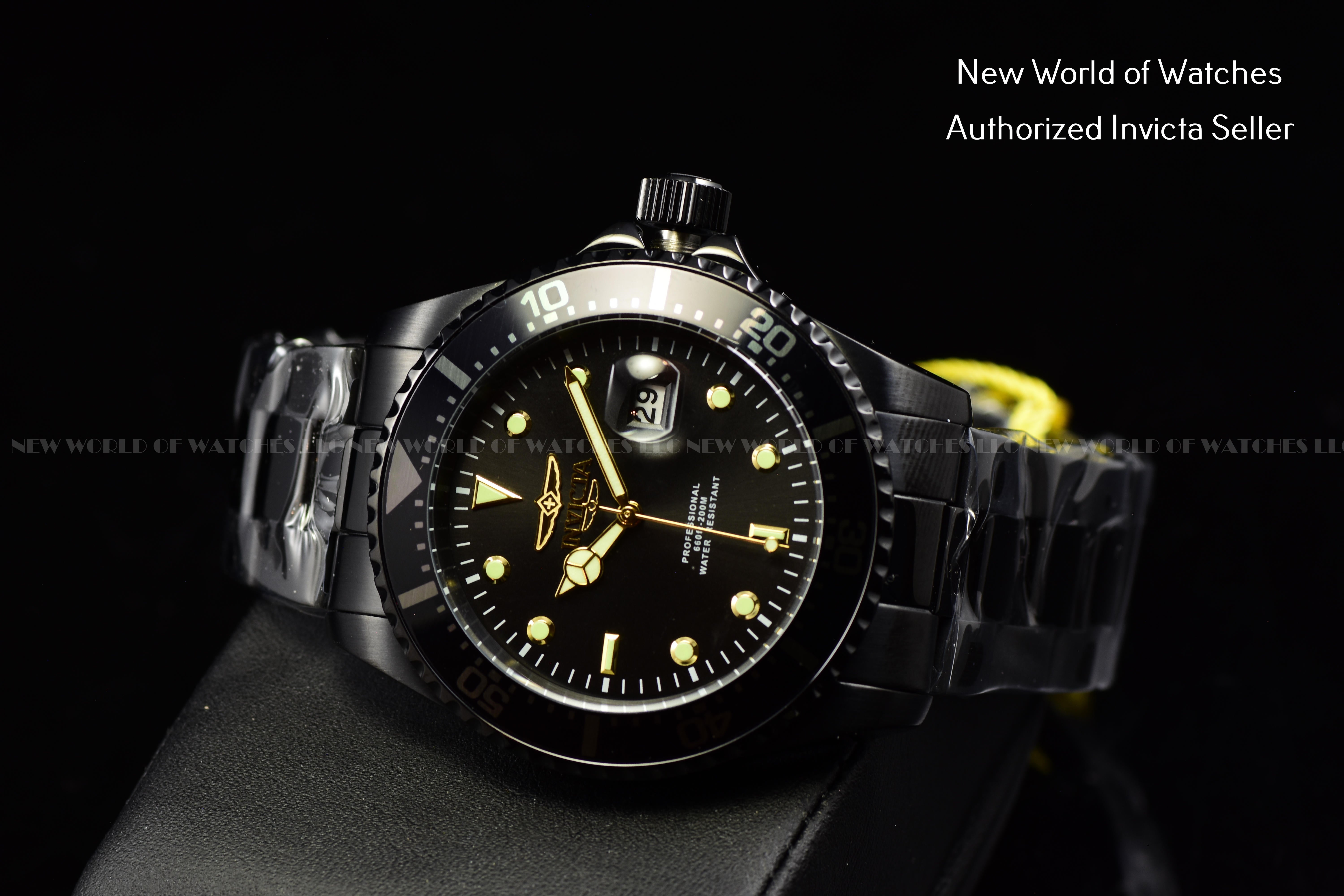 Invicta Men Pro Diver Zager Exclusive 43mm Black Quartz Japan Stainless Steel Watch