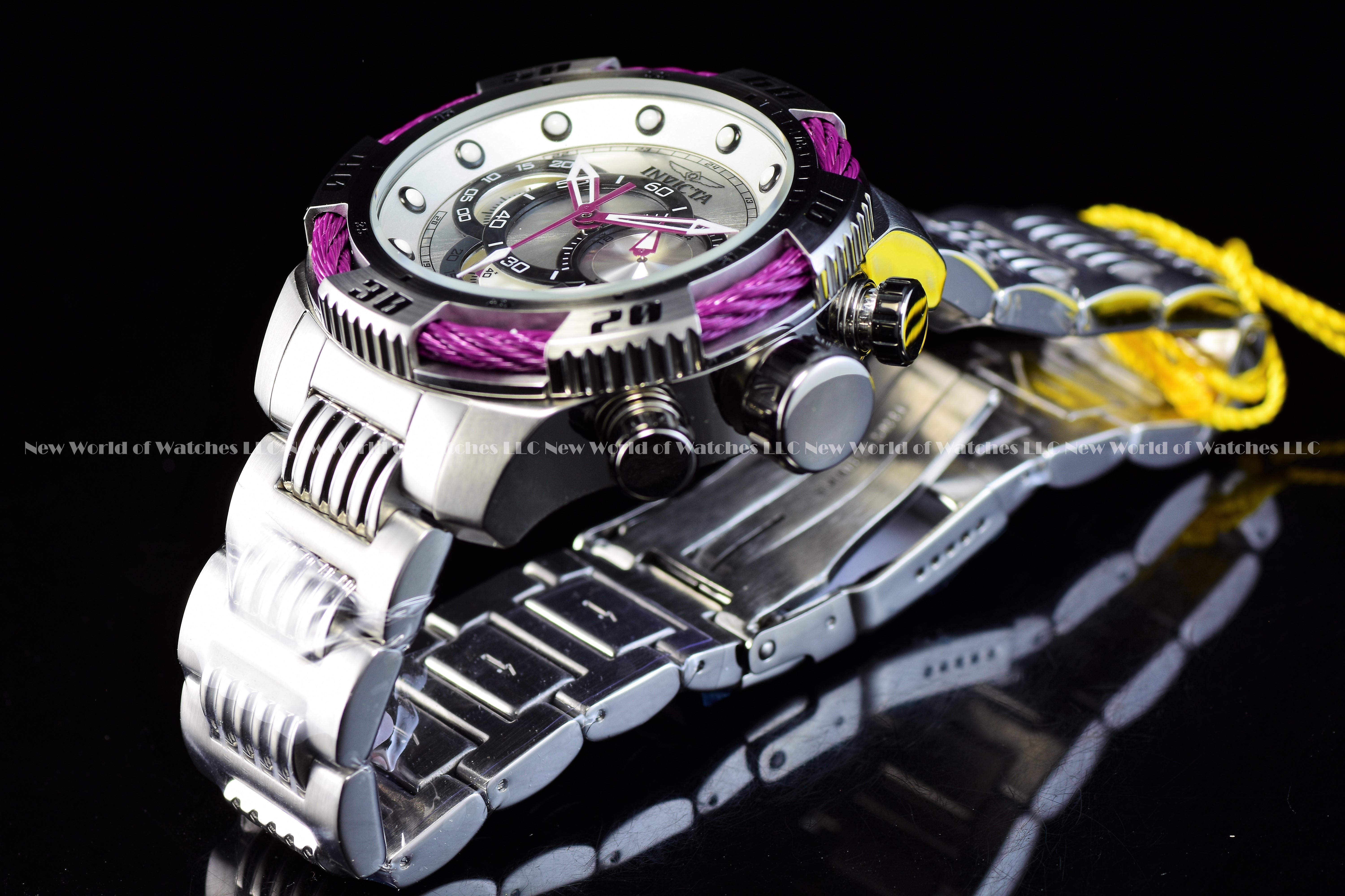 Invicta Men Speedway 50mm Silver Quartz Japan Stainless Steel Watch