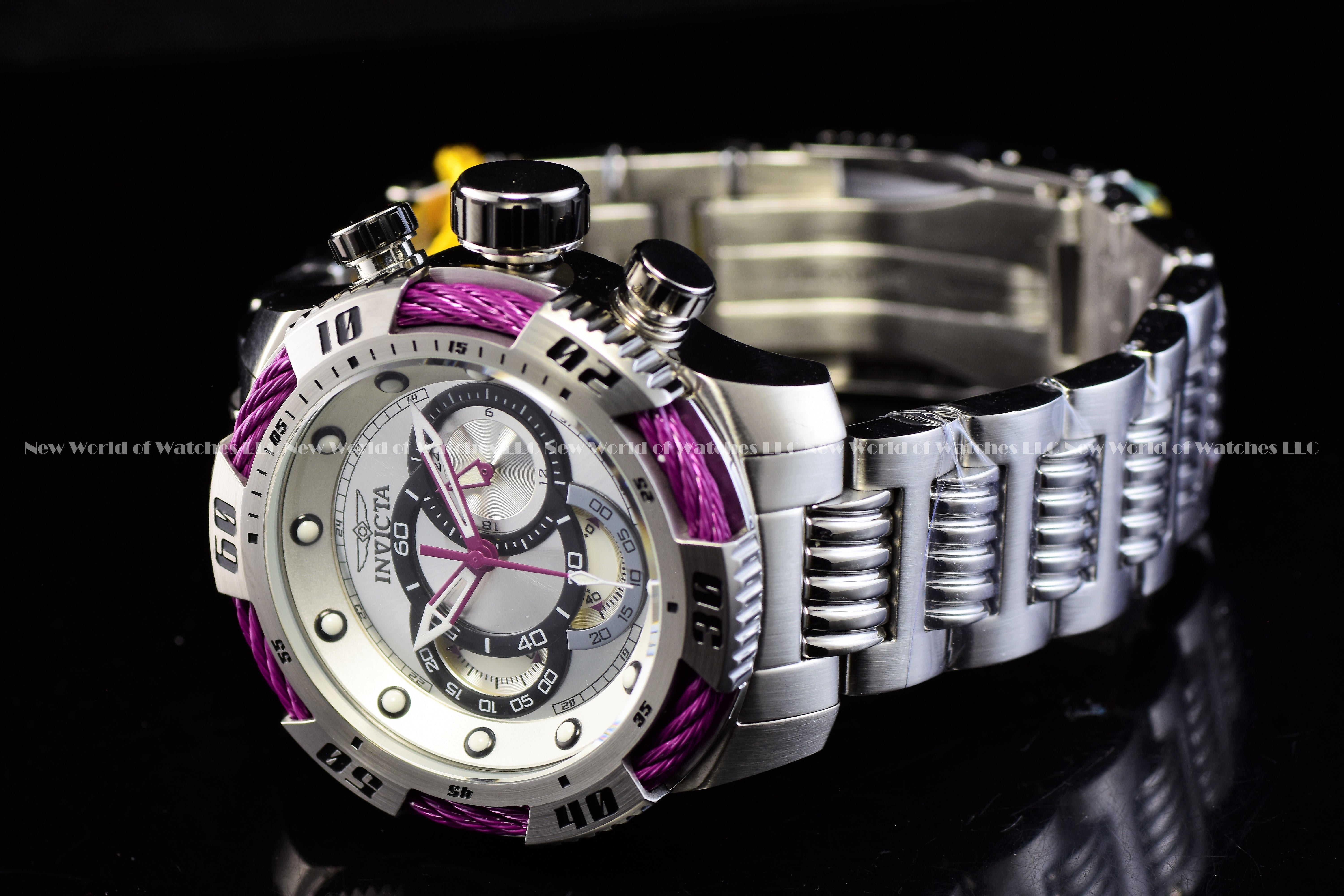 Invicta Men Speedway 50mm Silver Quartz Japan Stainless Steel Watch