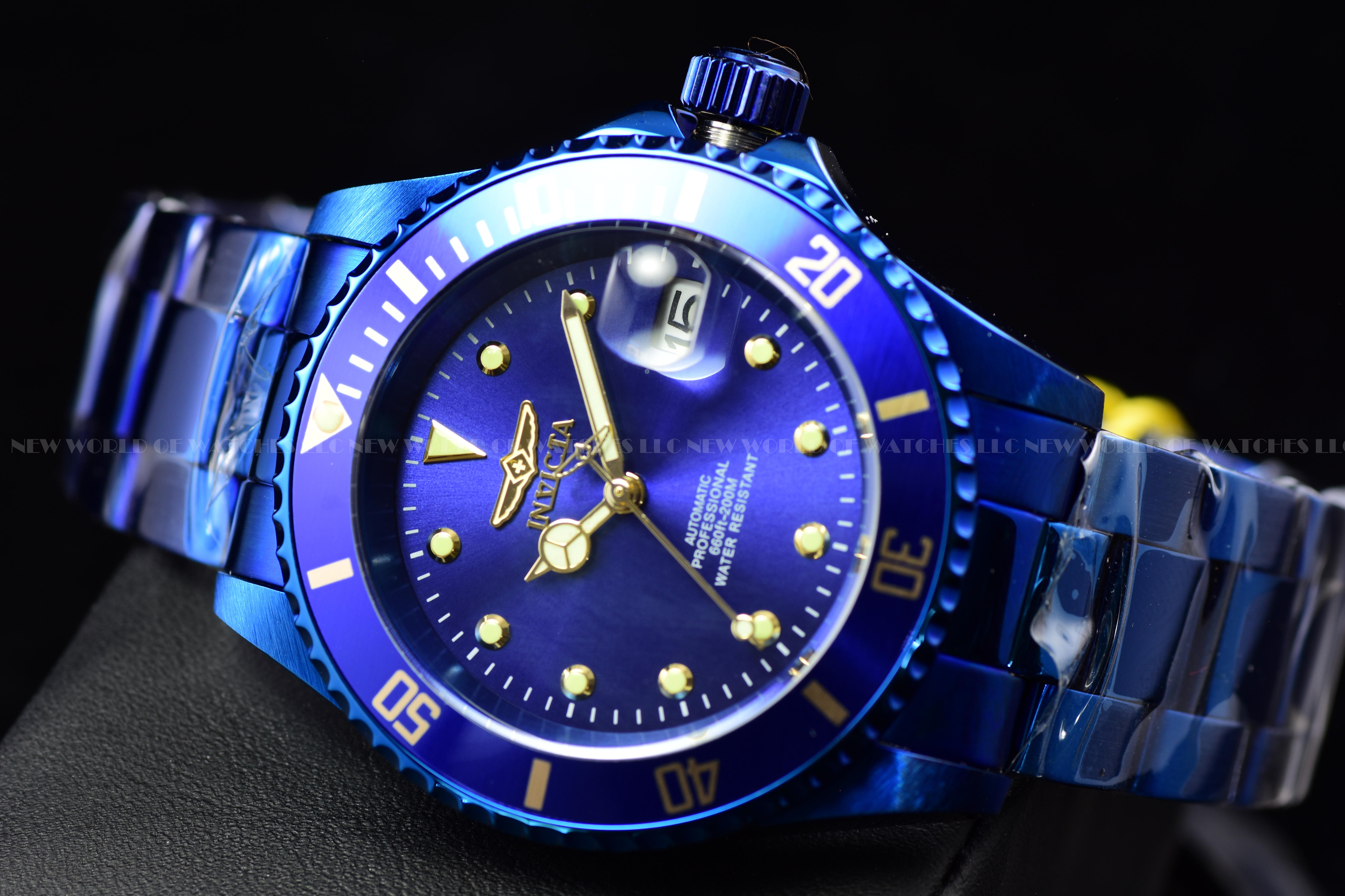 Rare New Invicta Men Pro Diver BLUE 40mm Automatic NH35A SS Watch