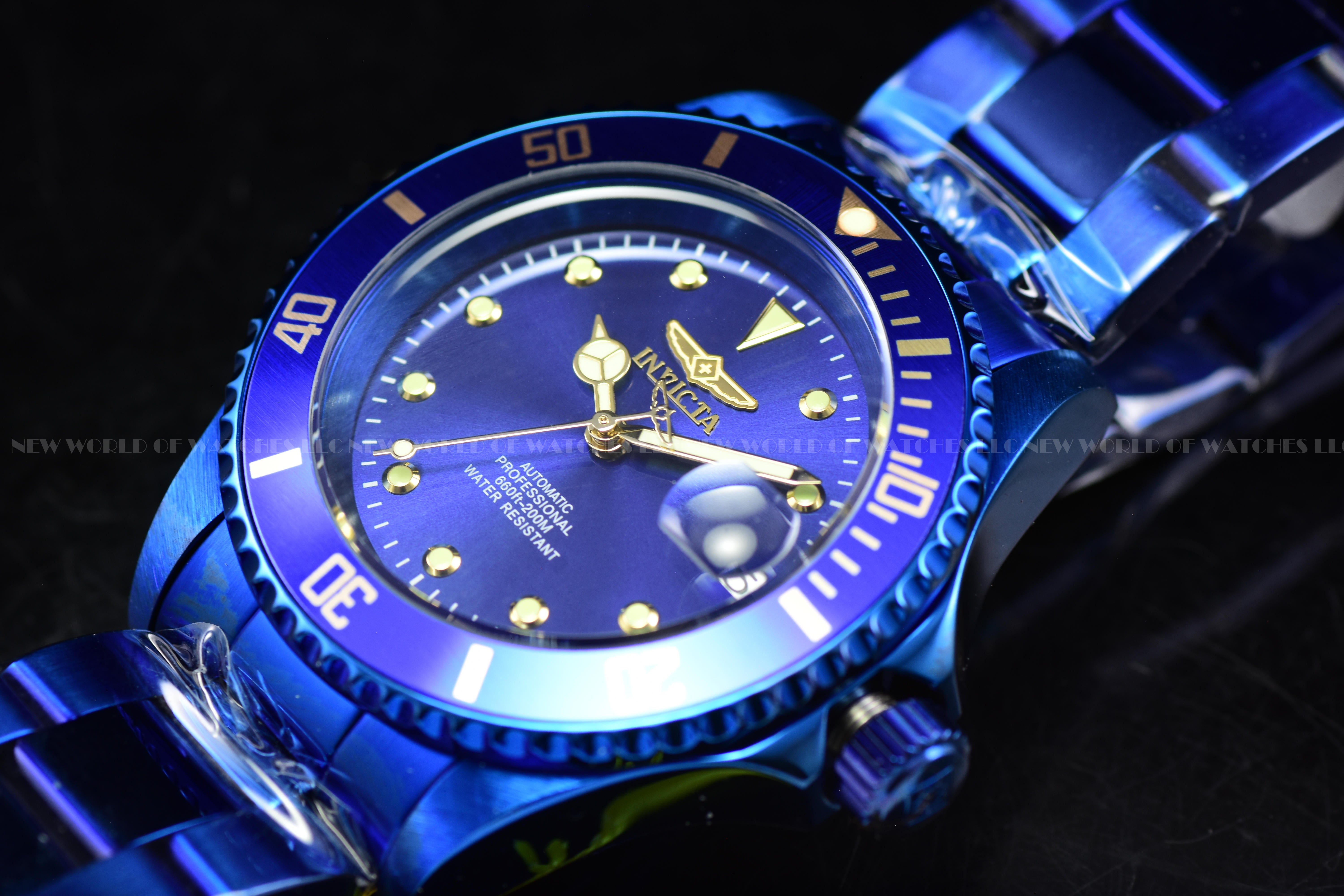 Rare New Invicta Men Pro Diver BLUE 40mm Automatic NH35A SS Watch