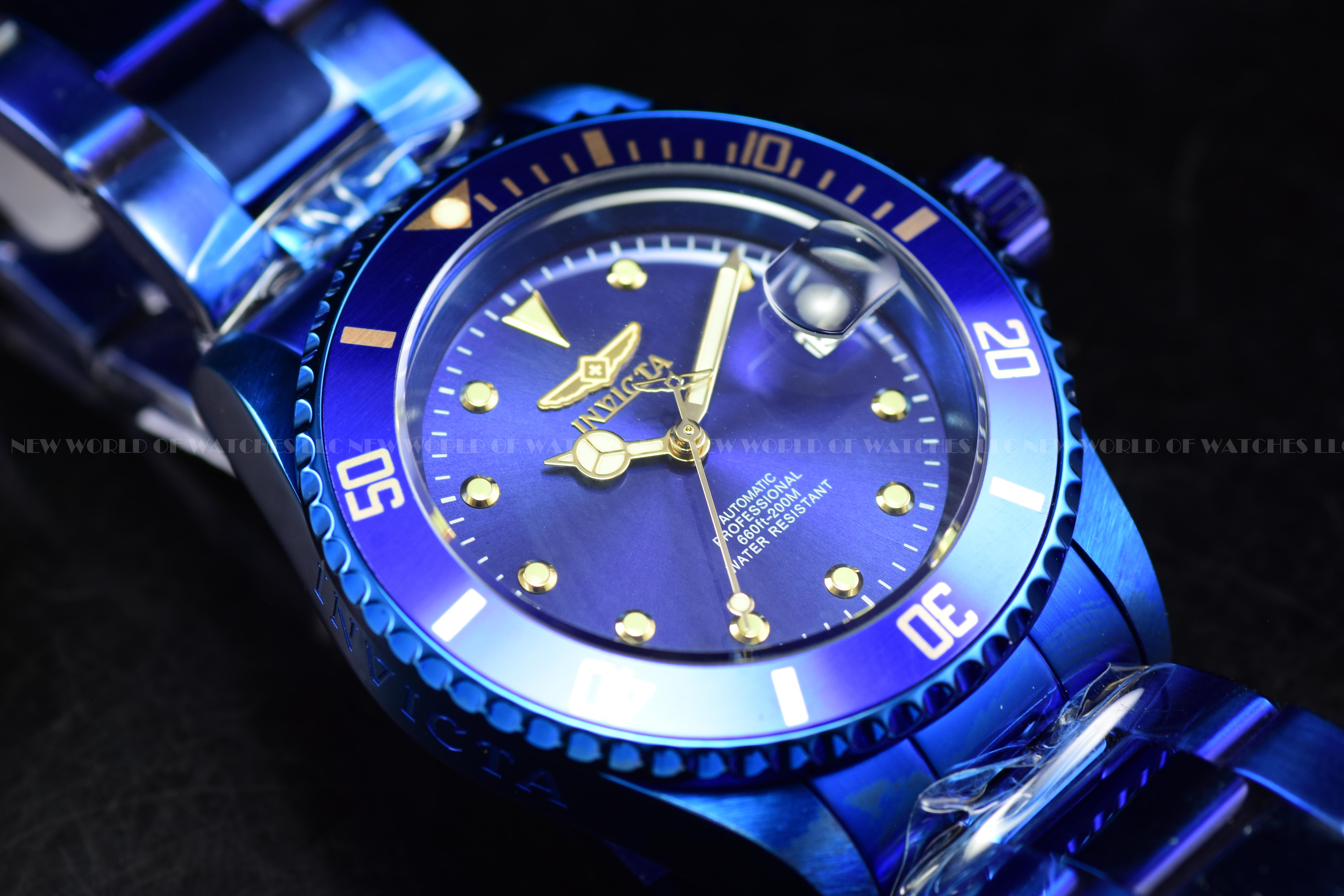 Rare New Invicta Men Pro Diver BLUE 40mm Automatic NH35A SS Watch
