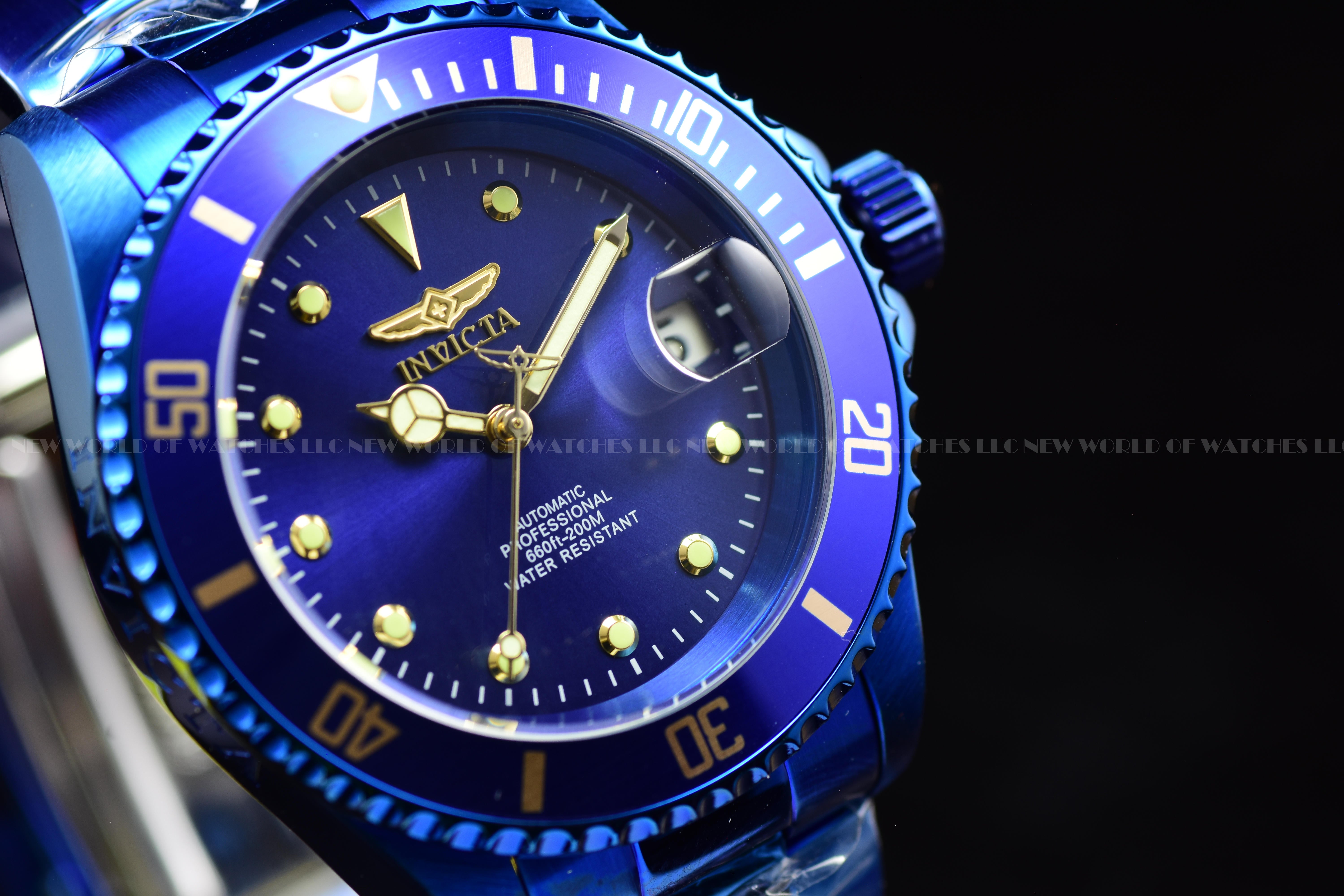 Rare New Invicta Men Pro Diver BLUE 40mm Automatic NH35A SS Watch