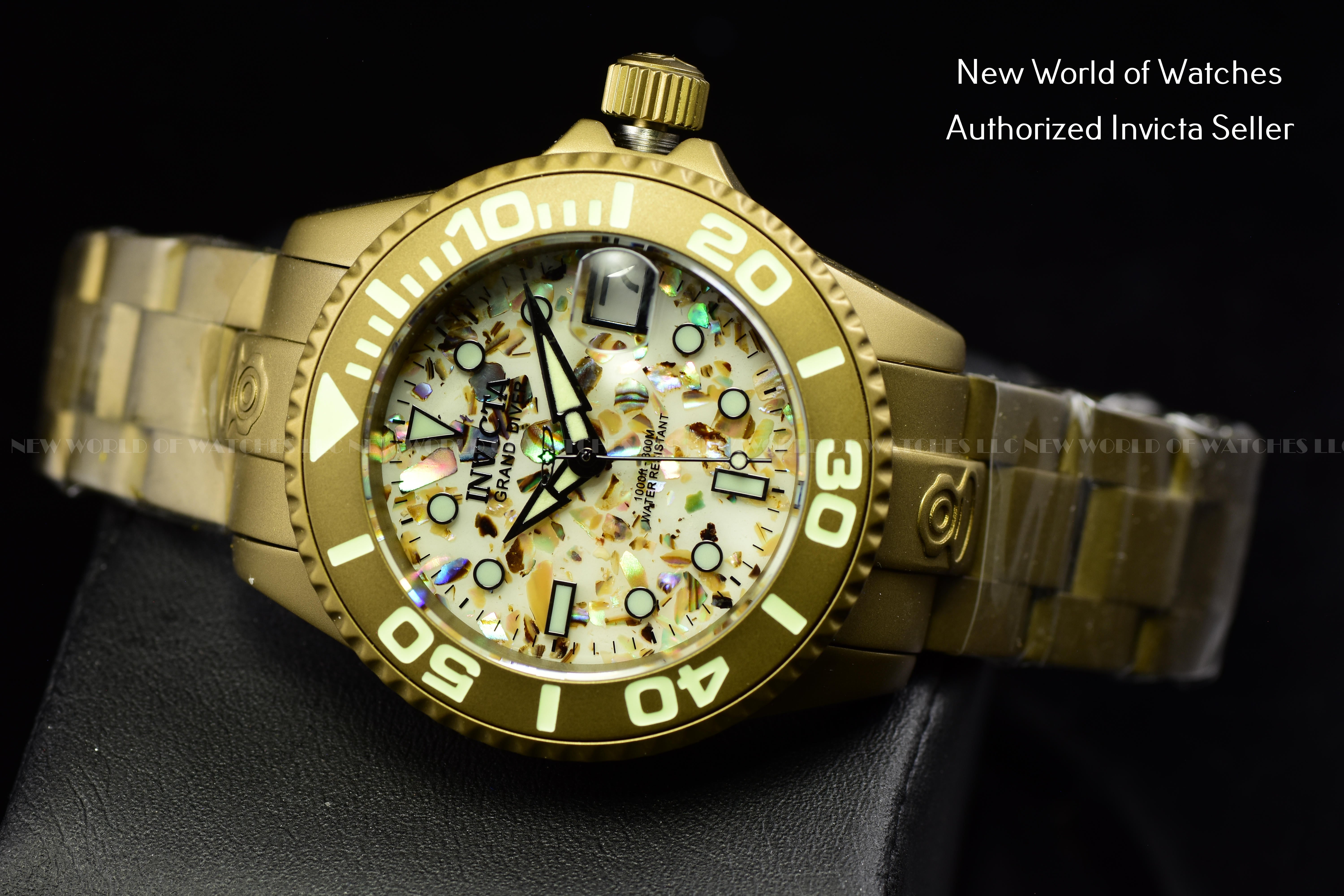 Invicta Women's Pro Diver 38mm Beige Dial Automatic Khaki Bracelet Watch