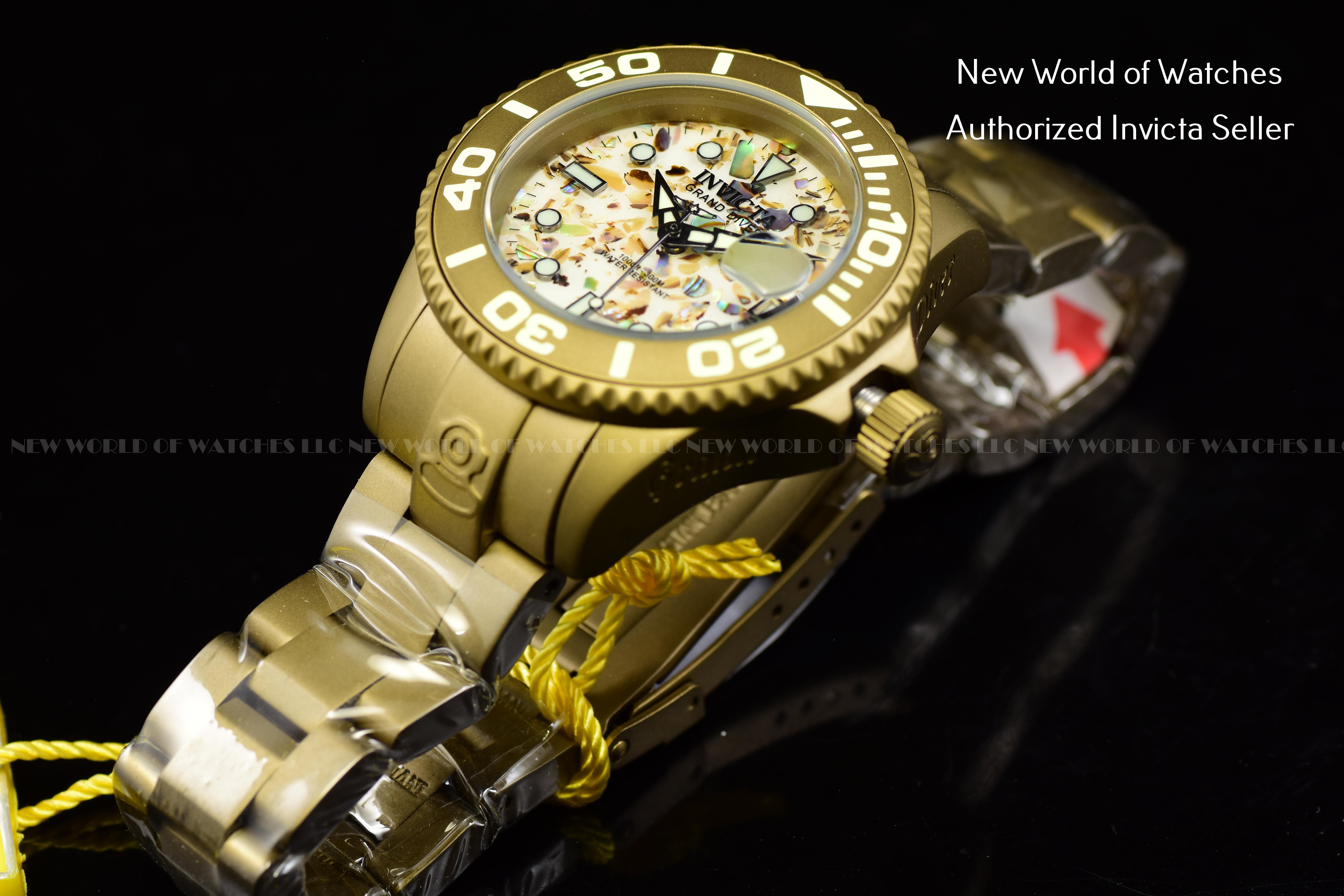 Invicta Women's Pro Diver 38mm Beige Dial Automatic Khaki Bracelet Watch