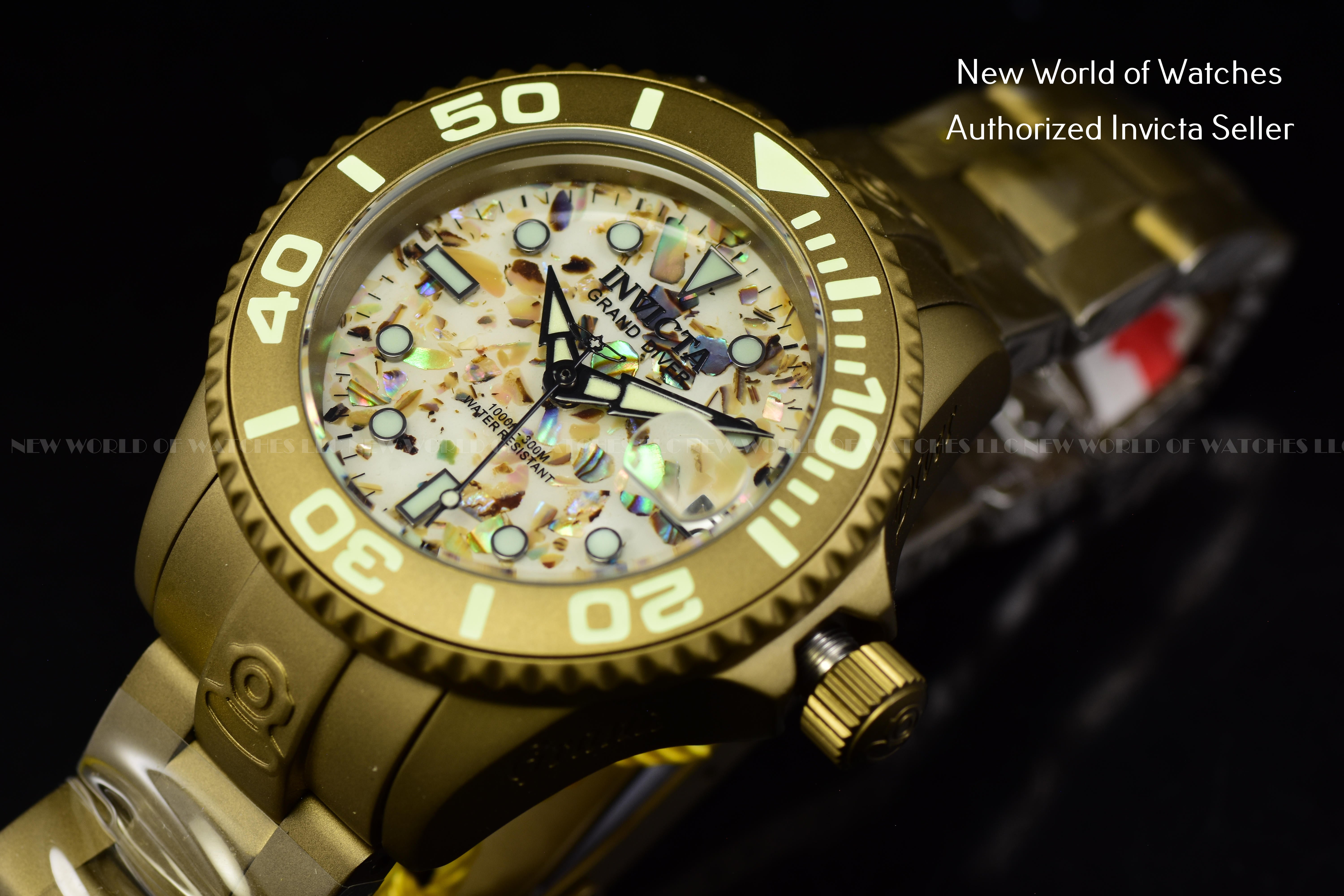 Invicta Women's Pro Diver 38mm Beige Dial Automatic Khaki Bracelet Watch