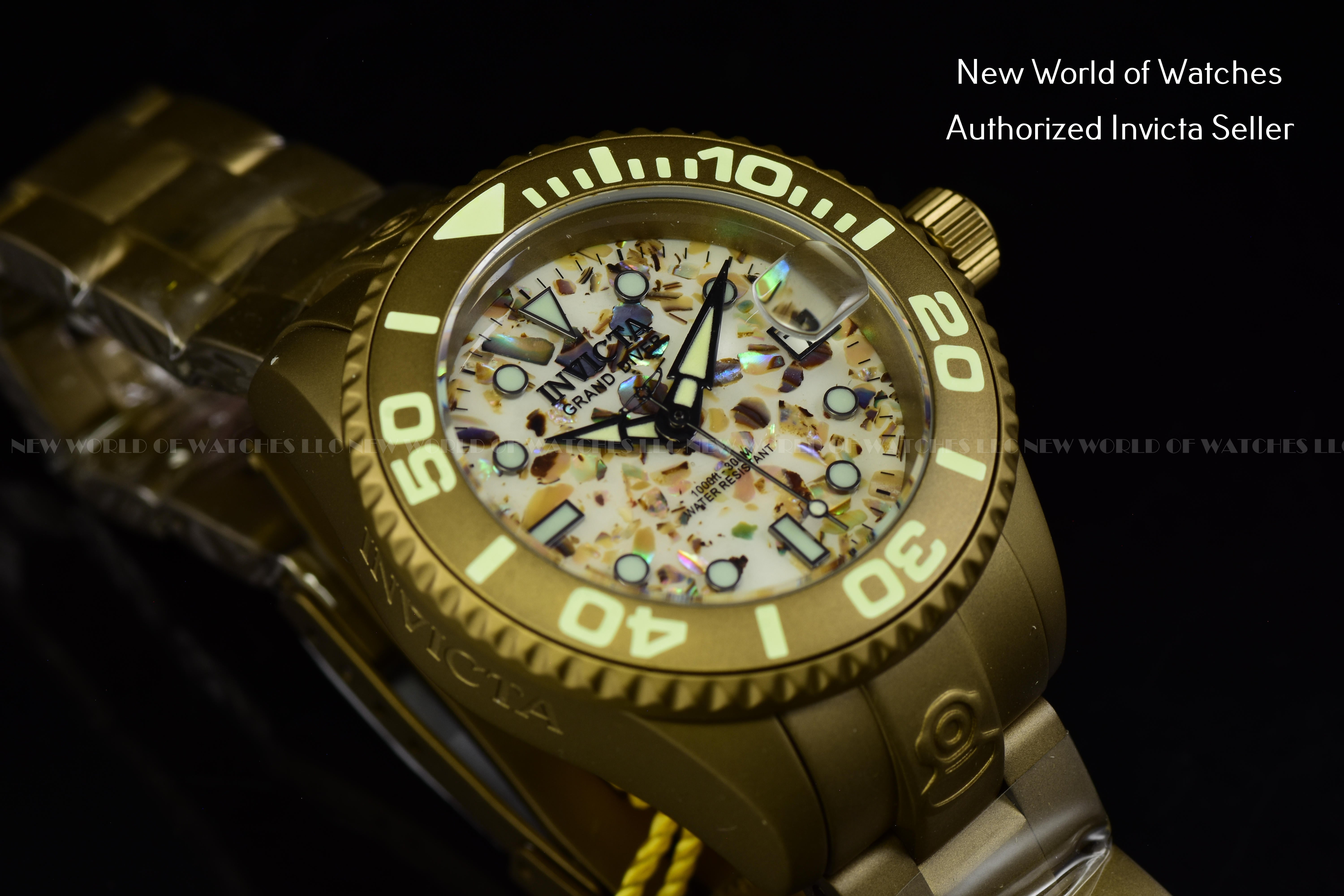 Invicta Women's Pro Diver 38mm Beige Dial Automatic Khaki Bracelet Watch