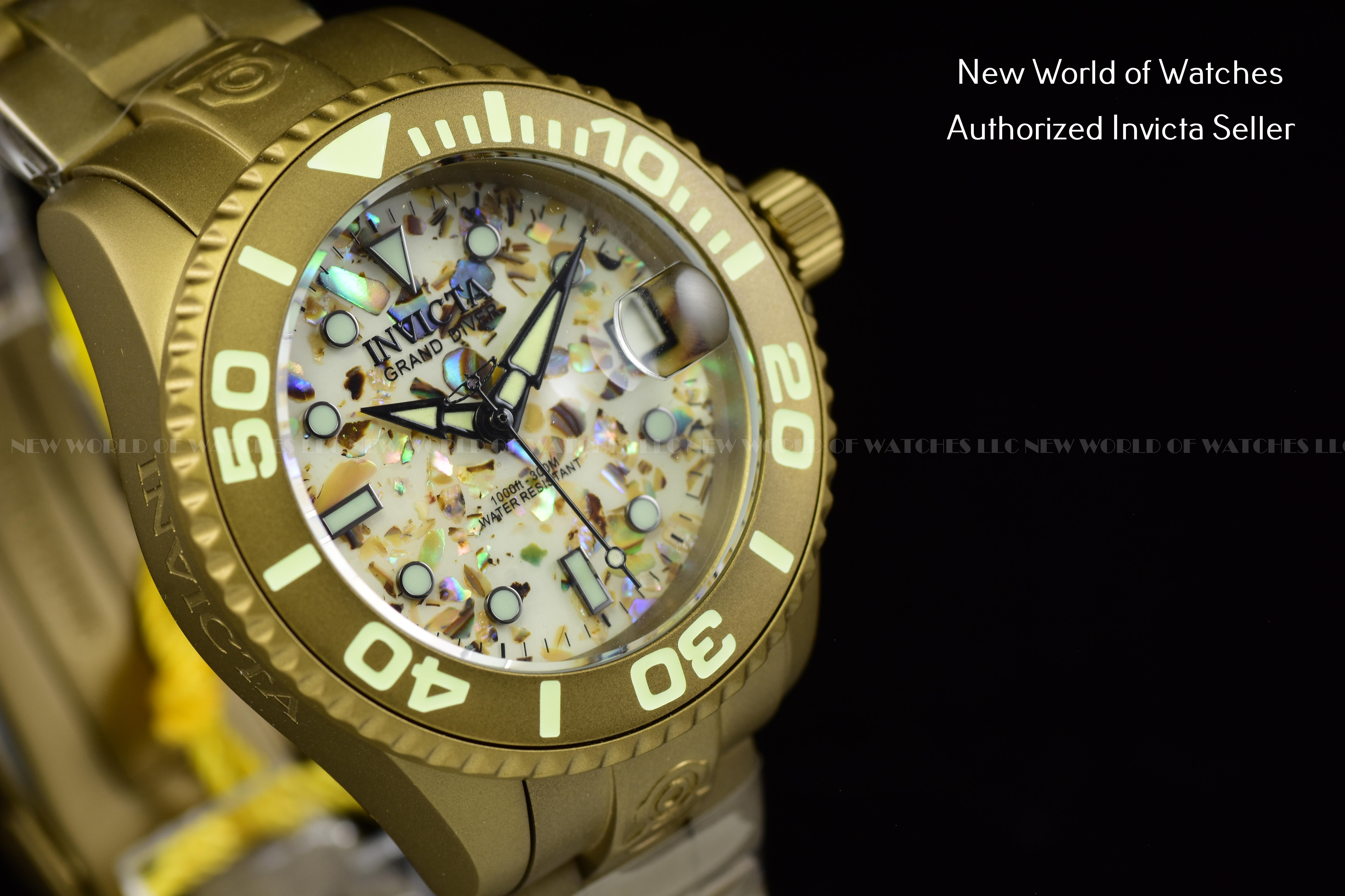 Invicta Women's Pro Diver 38mm Beige Dial Automatic Khaki Bracelet Watch